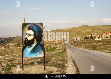 Plakat der wahrscheinlichen Kandidaten, Jbriel, Libanon Stockfoto