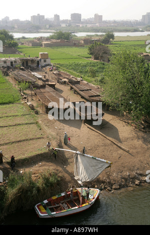 Landwirtschaft am Nil in Kairo, Ägypten. Stockfoto
