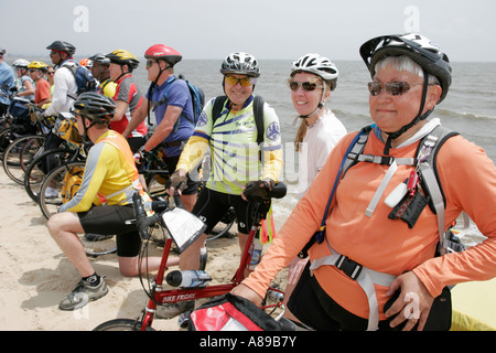 Alabama Mobile County, Mobile, Brookley Center, Zentrum, U-Bahn-Fahrradroute, Autobahn-Route, Wasser in der Mobile Bay symbolischer Start des Wassers, Besucher t Stockfoto
