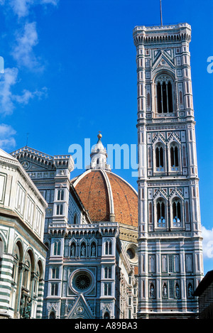 Italien Florenz The Duomo Kathedrale Santa Maria del Fiore und der Campanile di Giotto Stockfoto