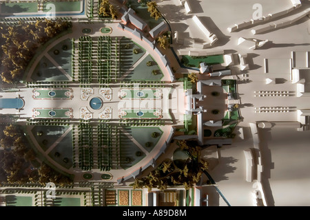 Modell der Barockgärten, Schloss Schwetzingen, Baden-Württemberg, Deutschland Stockfoto