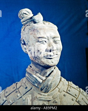 CHINA XIAN Detail der Terrakottakrieger auf dem Display in das Museum der Armee der Terrakotta-Krieger Stockfoto