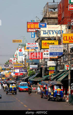 Thailand Bangkok Khao San Road signs Stockfoto