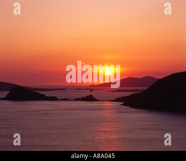Sonnenuntergang über den Blasket Inseln Slea Head-Dingle-Kerry Irland Stockfoto