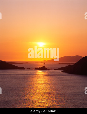 Sonnenuntergang über den Blasket Inseln Slea Head-Dingle-Kerry Irland Stockfoto