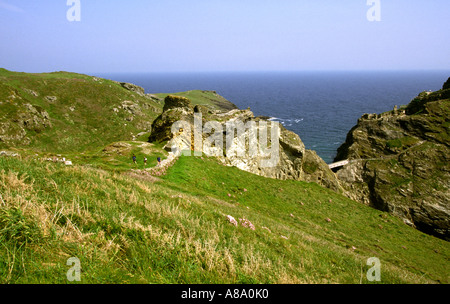 UK England North Cornwall Tintagel Castle ruins Stockfoto