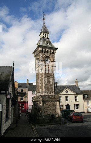 Clocktower in Hay on Wye, Wales Stockfoto