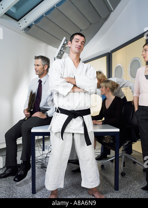 Karate-Lehrer im Amt Stockfoto