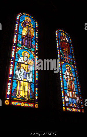 Fenster in Kidist Selassie Holy Trinity Cathedral, Addis Ababa, Äthiopien Stockfoto