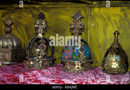 Königliche Kronen in Tsion Maryam Kirche, Axum, Äthiopien Stockfoto