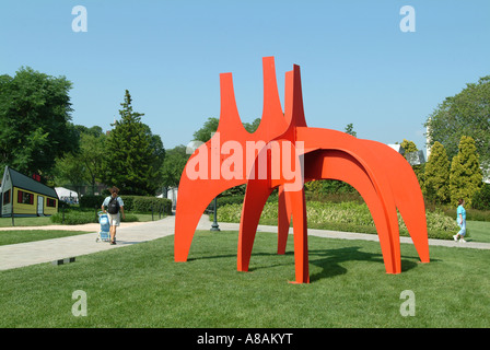 USA-Washington DC National Gallery of Art Skulpturengarten Alexander Calder Cheval Rouge Red Horse 1974 Stockfoto