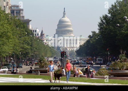 USA-Washington DC Pennsylvania Avenue und Capitol Building Stockfoto