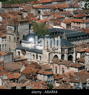 Cathedrale St-Etienne Cahors vom Mont-St-Cyr Lot Midi-Pyrenäen-Frankreich Stockfoto