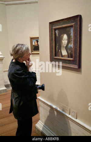 Die National Gallery of Art Arbeit von Leonardo Da Vinci Stockfoto