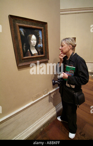 Die National Gallery of Art Arbeit von Leonardo Da Vinci Stockfoto