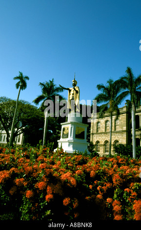 Hawaii Honolulu Statue von König Kamehameha ich Stockfoto