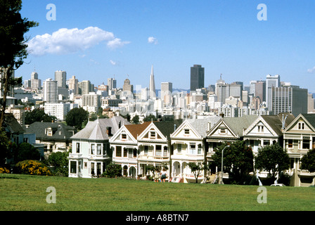 California San Francisco Blick vom Alamo Square Stockfoto
