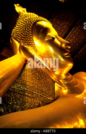 Thailand Bangkok Wat Po reclining Buddha Stockfoto