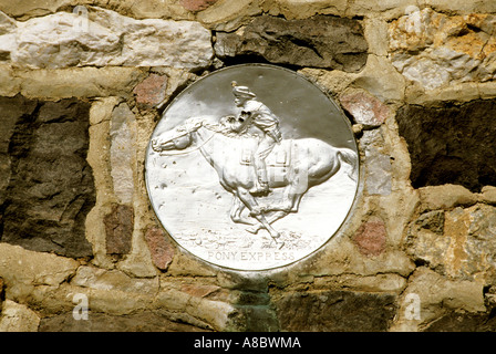 Utah Simpson Springs Station Pony Express Emblem Stockfoto