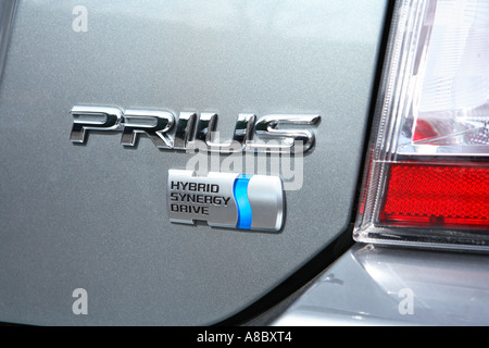 Hinten-Abzeichen auf ein 2005 Toyota Prius Hybrid-Auto Stockfoto