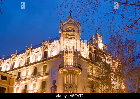 Mallorca Palma de Mallorca Placa Weyler Jugendstil-Gebäude von Lluis Domenech Stockfoto