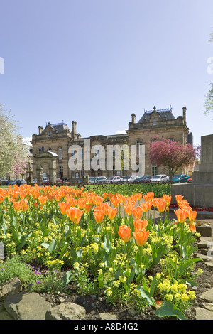 Die Queens Hall von Abbey Park, Hexham, Northumberland gesehen Stockfoto