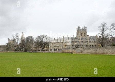 Merton College Oxford, gesehen von Christchurch Wiese und Spielfelder Stockfoto