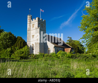 C13th St. Nikolaus Kirche in Middleton Longparish in der Nähe von Andover Hampshire UK Stockfoto