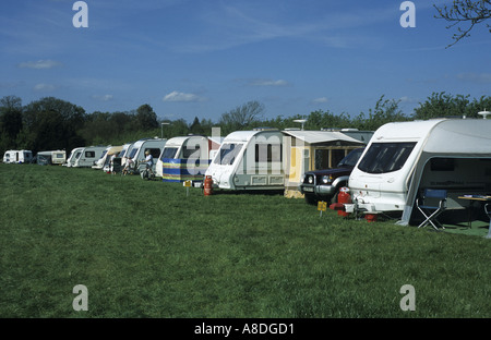 Wohnwagen bei Caravan-Rallye in Warwickshire, England, UK Stockfoto