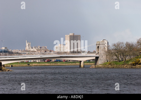 Aberdeen City Centre und den Fluss Dee von Riverside Drive, Schottland, Großbritannien Stockfoto