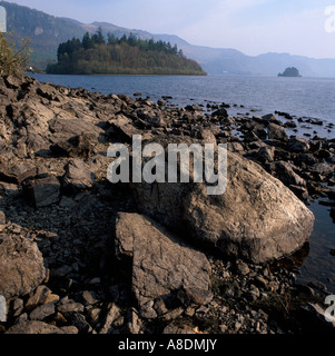 Blick über Derwentwater von Mönchs Crag, Keswick, Cumbria, UK Stockfoto