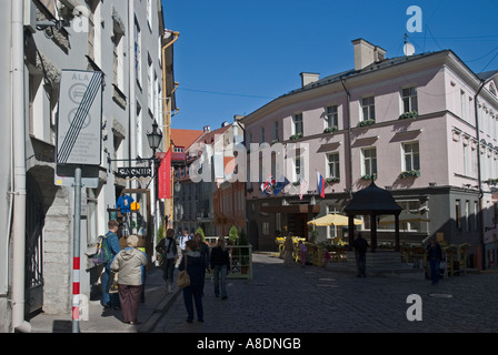 Rataskaevu Street und Rad gut Altstadt Tallinn Estland Stockfoto