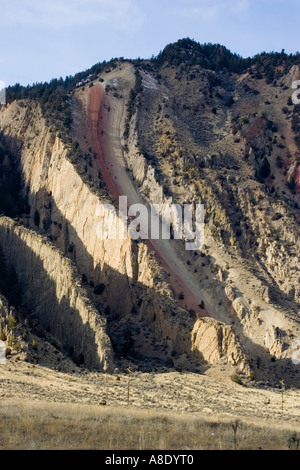 Des Teufels Folie, einer interessanten geologischen Felsformation in der Nähe von Gardiner Montana Stockfoto