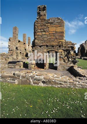 dh Earls Palace BIRSAY ORKNEY Graf Robert Stewart Steinmauern Palastruinen Stockfoto