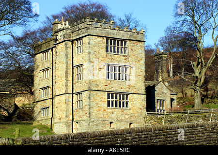 Lees Nordhalle, nr Hathersage, Peak District, geglaubt, um die Inspiration für Thornfield Hall in Bronte es Roman Jane Eyre Stockfoto