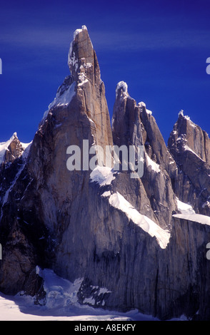 Cerro Torre (3102m). Herrliche Granit Spire in den südlichen Anden Patagonien, Provinz Santa Cruz, Argentinien Stockfoto