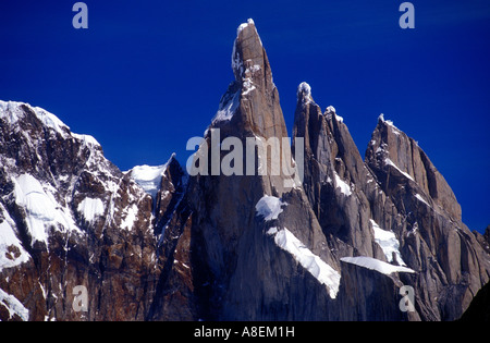 Cerro Torre (3102m). Herrliche Granit Spire in den südlichen Anden Patagonien, Provinz Santa Cruz, Argentinien Stockfoto