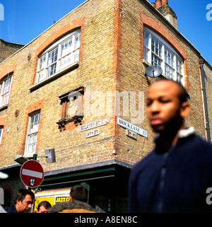 Brick Lane und Sclater Street East London UK Stockfoto