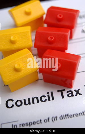Allgemeiner Rat Steuer Bild mit Monopol Häuser Stockfoto