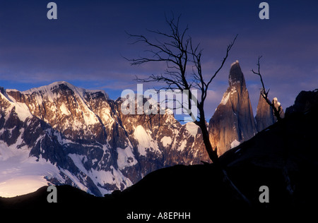 Cerro Torre (3102m). Herrliche Granit Spire in den südlichen Anden Patagonien, Provinz Santa Cruz, Argentinien Stockfoto