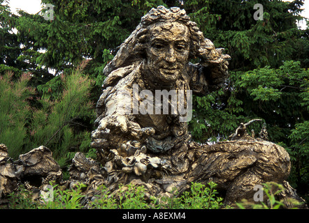 Carolus Linnaeus Bronze in Chicago Botanic Gardens (erreichen für Blume) Stockfoto