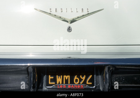 Zeichen und Kennzeichen von einem alten Cadillac Stockfoto