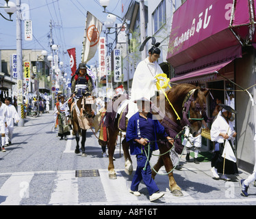 Geographie/Reisen, Japan, Tradition/Folklore, Namaoi, Parade des "Wild Horse Chasing Festival", in Soma und Haranomachi, Stockfoto