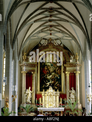 Geographie/Reisen, Deutschland, Bayern, Altötting, Kirchen, Pfarrkirche St. Philipp und Jakob, Baujahr: 1499 - 1511, Innenansicht, Hochaltar, Additional-Rights - Clearance-Info - Not-Available Stockfoto