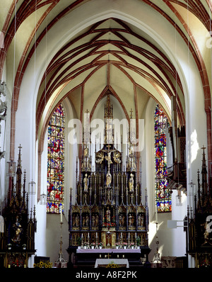 Geographie/Reisen, Deutschland, Bayern, Burghausen, Kirchen, Pfarrkirche St. Jakob, Baujahr: 1856, Innenansicht, Hochaltar, Additional-Rights - Clearance-Info - Not-Available Stockfoto