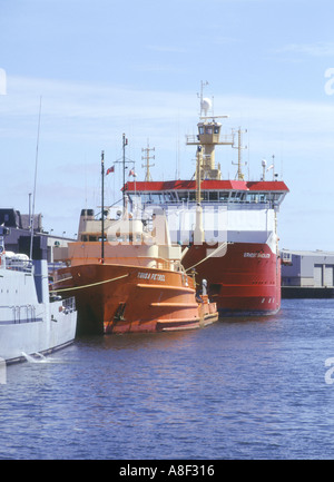 dh Hafen ABERDEEN Öl Versorgung Umfrage versenden Aberdeen Harbour Offshore-Schiffen uk Schottland Stockfoto