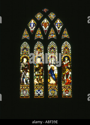 dh Abtei DUNFERMLINE FIFE Stainglass Windows beflecken Glasfenster Stockfoto