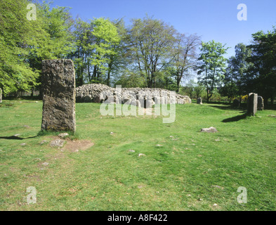 dh Balnuaran von Schloten SCHLOTEN INVERNESSSHIRE Bronzezeit gekammert Bestattung Cairn und Menhire Stockfoto