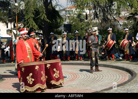 Tägliche konzertante Aufführung der Janitscharen Band in das militärische Museum Istanbul-Türkei Stockfoto