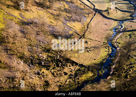 Sonnenuntergang in Malhamdale von Malham Cove North Yorkshire England Stockfoto